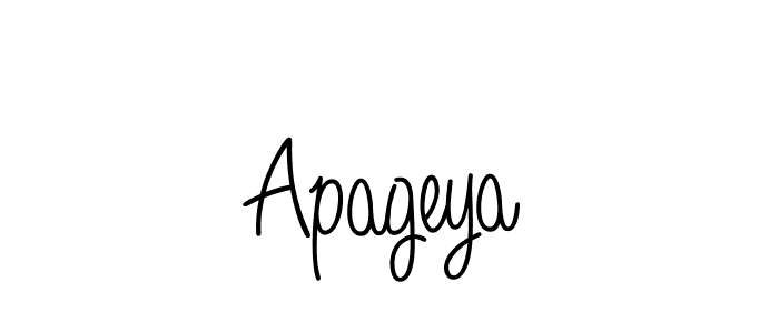Use a signature maker to create a handwritten signature online. With this signature software, you can design (Angelique-Rose-font-FFP) your own signature for name Apageya. Apageya signature style 5 images and pictures png