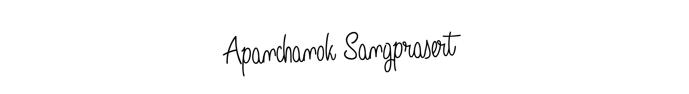 The best way (Angelique-Rose-font-FFP) to make a short signature is to pick only two or three words in your name. The name Apanchanok Sangprasert include a total of six letters. For converting this name. Apanchanok Sangprasert signature style 5 images and pictures png