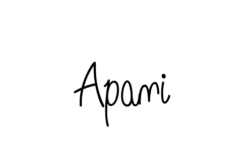 Create a beautiful signature design for name Apani. With this signature (Angelique-Rose-font-FFP) fonts, you can make a handwritten signature for free. Apani signature style 5 images and pictures png