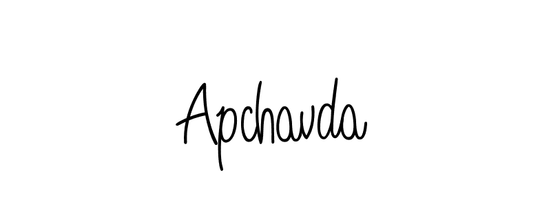 Use a signature maker to create a handwritten signature online. With this signature software, you can design (Angelique-Rose-font-FFP) your own signature for name Apchavda. Apchavda signature style 5 images and pictures png