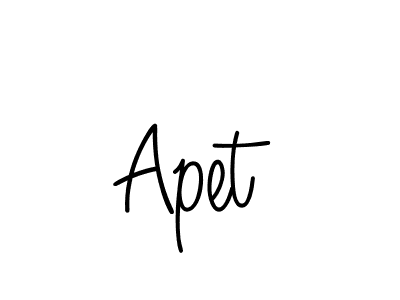 Design your own signature with our free online signature maker. With this signature software, you can create a handwritten (Angelique-Rose-font-FFP) signature for name Apet. Apet signature style 5 images and pictures png