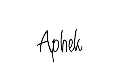 Make a beautiful signature design for name Aphek. With this signature (Angelique-Rose-font-FFP) style, you can create a handwritten signature for free. Aphek signature style 5 images and pictures png