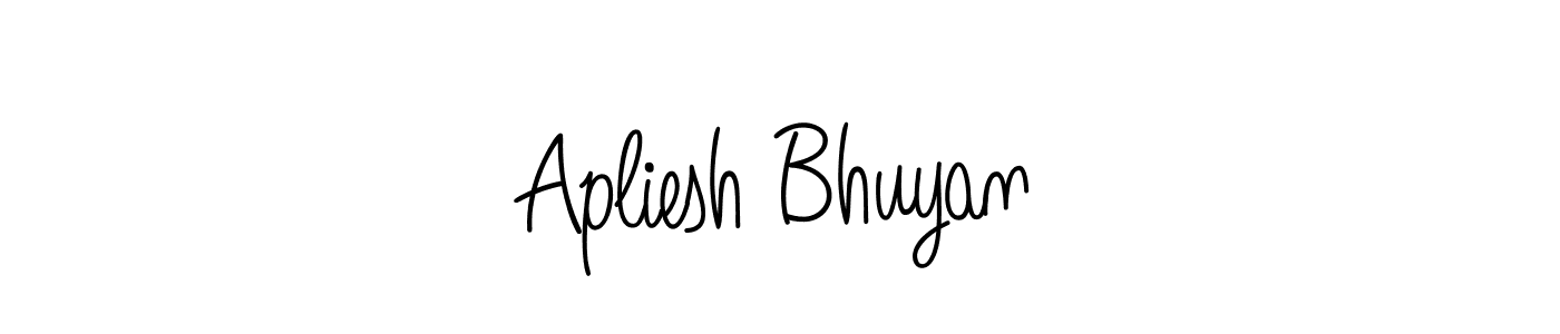 Use a signature maker to create a handwritten signature online. With this signature software, you can design (Angelique-Rose-font-FFP) your own signature for name Apliesh Bhuyan. Apliesh Bhuyan signature style 5 images and pictures png