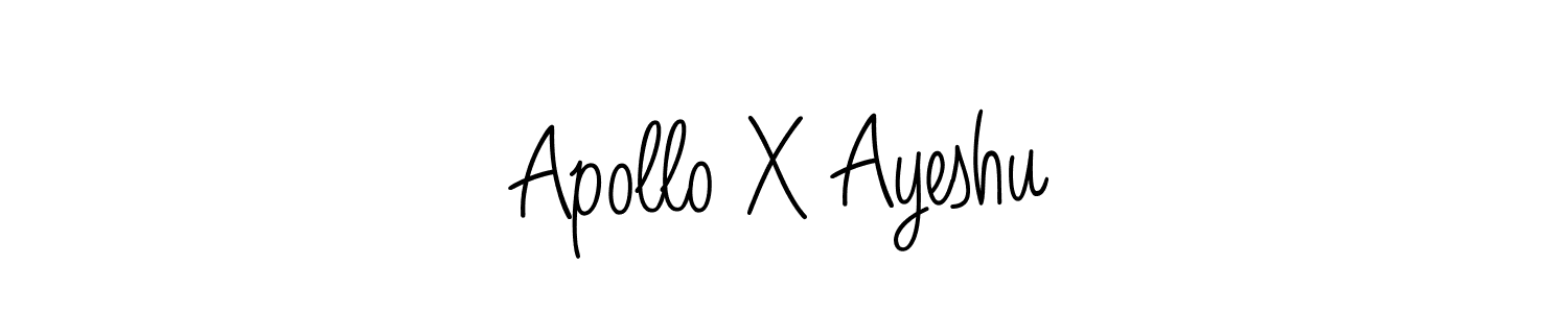 You should practise on your own different ways (Angelique-Rose-font-FFP) to write your name (Apollo X Ayeshu) in signature. don't let someone else do it for you. Apollo X Ayeshu signature style 5 images and pictures png