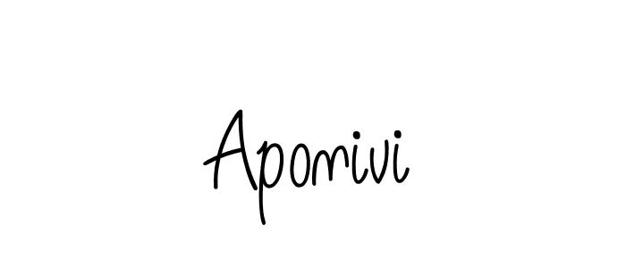 Make a beautiful signature design for name Aponivi. With this signature (Angelique-Rose-font-FFP) style, you can create a handwritten signature for free. Aponivi signature style 5 images and pictures png