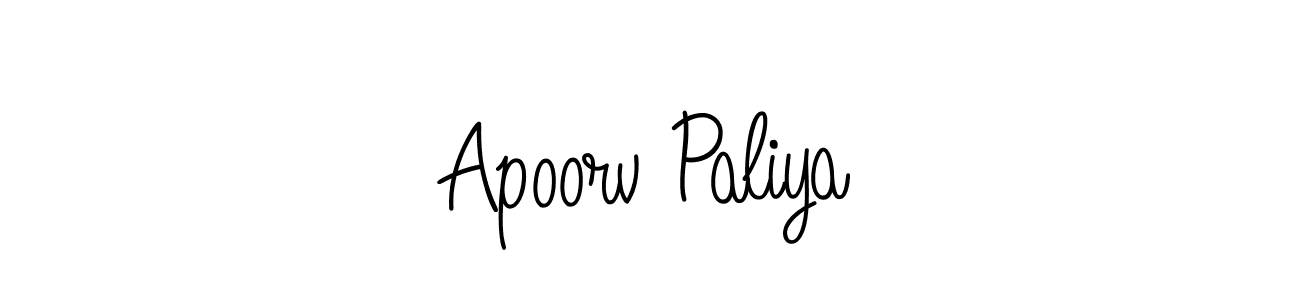 Create a beautiful signature design for name Apoorv Paliya. With this signature (Angelique-Rose-font-FFP) fonts, you can make a handwritten signature for free. Apoorv Paliya signature style 5 images and pictures png