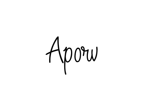 Design your own signature with our free online signature maker. With this signature software, you can create a handwritten (Angelique-Rose-font-FFP) signature for name Aporv. Aporv signature style 5 images and pictures png