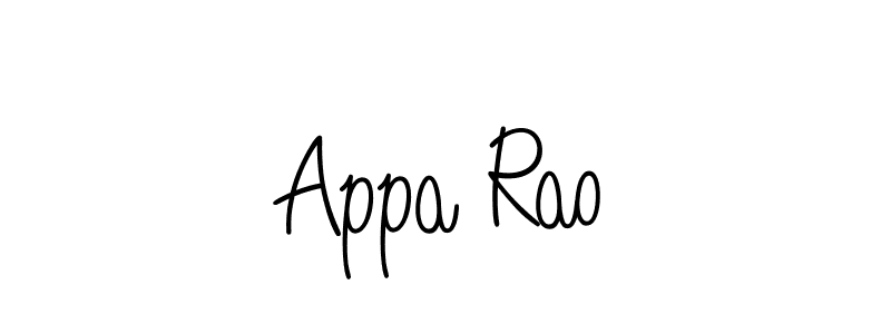 Make a beautiful signature design for name Appa Rao. With this signature (Angelique-Rose-font-FFP) style, you can create a handwritten signature for free. Appa Rao signature style 5 images and pictures png