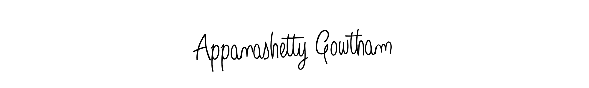 The best way (Angelique-Rose-font-FFP) to make a short signature is to pick only two or three words in your name. The name Appanashetty Gowtham include a total of six letters. For converting this name. Appanashetty Gowtham signature style 5 images and pictures png