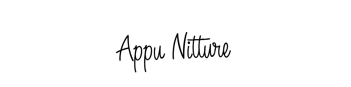 Appu Nitture stylish signature style. Best Handwritten Sign (Angelique-Rose-font-FFP) for my name. Handwritten Signature Collection Ideas for my name Appu Nitture. Appu Nitture signature style 5 images and pictures png