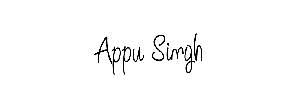 How to make Appu Singh name signature. Use Angelique-Rose-font-FFP style for creating short signs online. This is the latest handwritten sign. Appu Singh signature style 5 images and pictures png