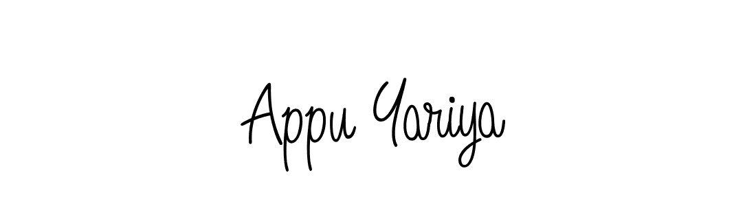 The best way (Angelique-Rose-font-FFP) to make a short signature is to pick only two or three words in your name. The name Appu Yariya include a total of six letters. For converting this name. Appu Yariya signature style 5 images and pictures png