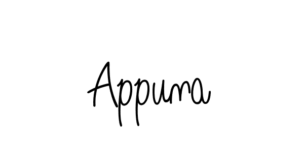 How to make Appuna name signature. Use Angelique-Rose-font-FFP style for creating short signs online. This is the latest handwritten sign. Appuna signature style 5 images and pictures png