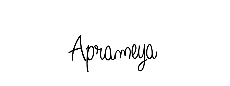 Make a beautiful signature design for name Aprameya. With this signature (Angelique-Rose-font-FFP) style, you can create a handwritten signature for free. Aprameya signature style 5 images and pictures png