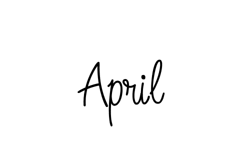 Make a beautiful signature design for name April. With this signature (Angelique-Rose-font-FFP) style, you can create a handwritten signature for free. April signature style 5 images and pictures png