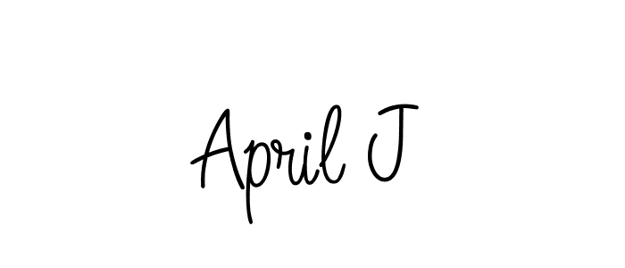 Make a beautiful signature design for name April J. With this signature (Angelique-Rose-font-FFP) style, you can create a handwritten signature for free. April J signature style 5 images and pictures png