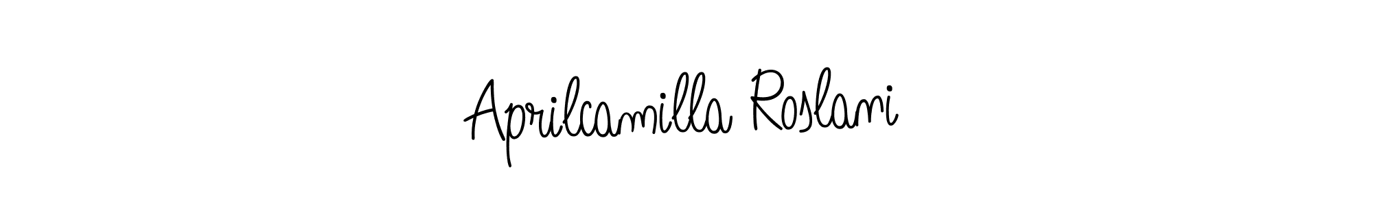 The best way (Angelique-Rose-font-FFP) to make a short signature is to pick only two or three words in your name. The name Aprilcamilla Roslani include a total of six letters. For converting this name. Aprilcamilla Roslani signature style 5 images and pictures png