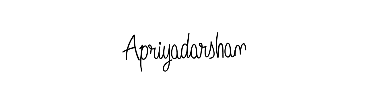 Use a signature maker to create a handwritten signature online. With this signature software, you can design (Angelique-Rose-font-FFP) your own signature for name Apriyadarshan. Apriyadarshan signature style 5 images and pictures png