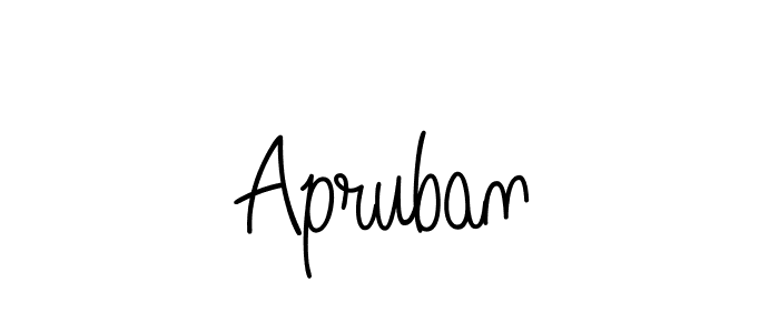 How to make Apruban name signature. Use Angelique-Rose-font-FFP style for creating short signs online. This is the latest handwritten sign. Apruban signature style 5 images and pictures png