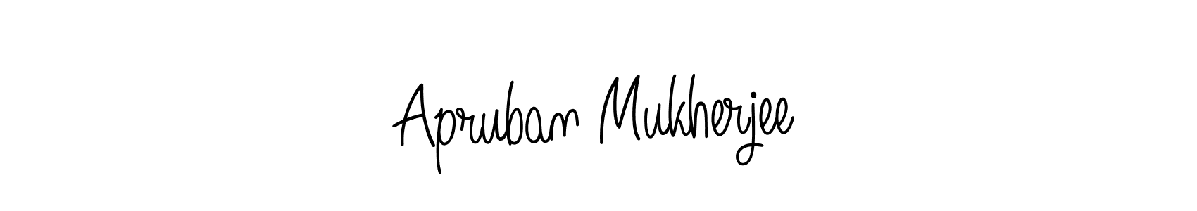 Use a signature maker to create a handwritten signature online. With this signature software, you can design (Angelique-Rose-font-FFP) your own signature for name Apruban Mukherjee. Apruban Mukherjee signature style 5 images and pictures png