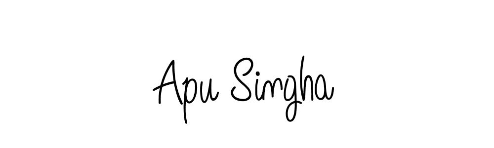 Use a signature maker to create a handwritten signature online. With this signature software, you can design (Angelique-Rose-font-FFP) your own signature for name Apu Singha. Apu Singha signature style 5 images and pictures png