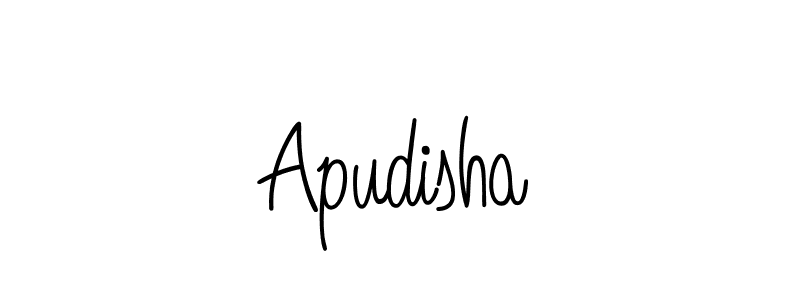 Make a beautiful signature design for name Apudisha. With this signature (Angelique-Rose-font-FFP) style, you can create a handwritten signature for free. Apudisha signature style 5 images and pictures png