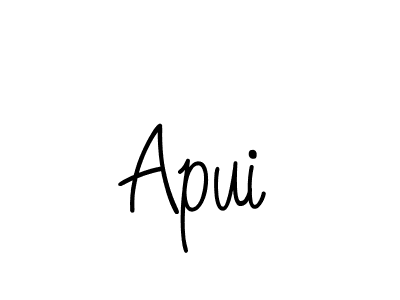 Make a beautiful signature design for name Apui. With this signature (Angelique-Rose-font-FFP) style, you can create a handwritten signature for free. Apui signature style 5 images and pictures png