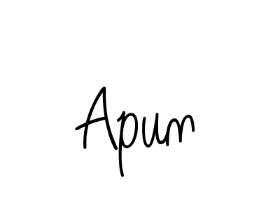 Also we have Apun name is the best signature style. Create professional handwritten signature collection using Angelique-Rose-font-FFP autograph style. Apun signature style 5 images and pictures png