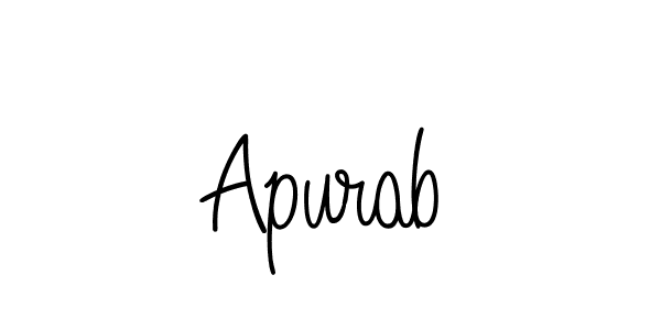 Use a signature maker to create a handwritten signature online. With this signature software, you can design (Angelique-Rose-font-FFP) your own signature for name Apurab. Apurab signature style 5 images and pictures png