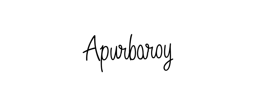 How to make Apurbaroy name signature. Use Angelique-Rose-font-FFP style for creating short signs online. This is the latest handwritten sign. Apurbaroy signature style 5 images and pictures png