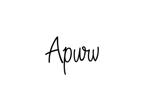 Apurv stylish signature style. Best Handwritten Sign (Angelique-Rose-font-FFP) for my name. Handwritten Signature Collection Ideas for my name Apurv. Apurv signature style 5 images and pictures png