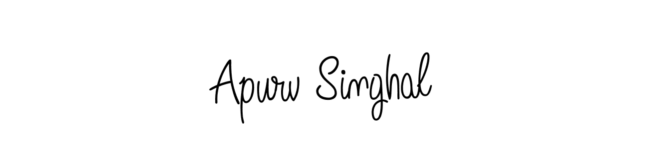 The best way (Angelique-Rose-font-FFP) to make a short signature is to pick only two or three words in your name. The name Apurv Singhal include a total of six letters. For converting this name. Apurv Singhal signature style 5 images and pictures png