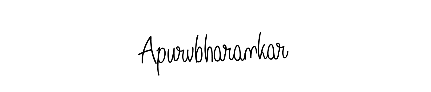 You should practise on your own different ways (Angelique-Rose-font-FFP) to write your name (Apurvbharankar) in signature. don't let someone else do it for you. Apurvbharankar signature style 5 images and pictures png