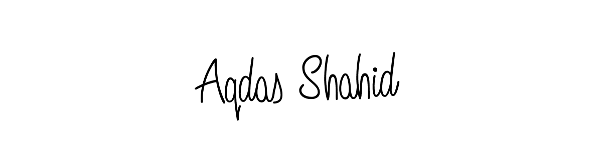 Make a beautiful signature design for name Aqdas Shahid. With this signature (Angelique-Rose-font-FFP) style, you can create a handwritten signature for free. Aqdas Shahid signature style 5 images and pictures png