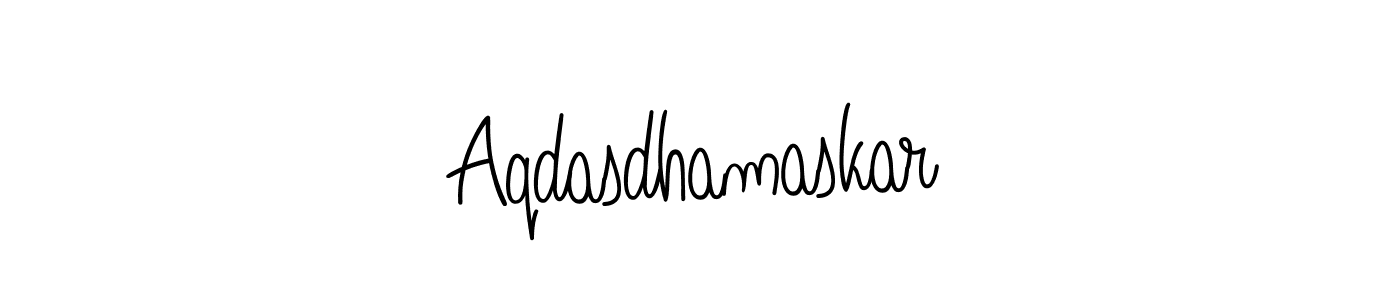 How to make Aqdasdhamaskar name signature. Use Angelique-Rose-font-FFP style for creating short signs online. This is the latest handwritten sign. Aqdasdhamaskar signature style 5 images and pictures png