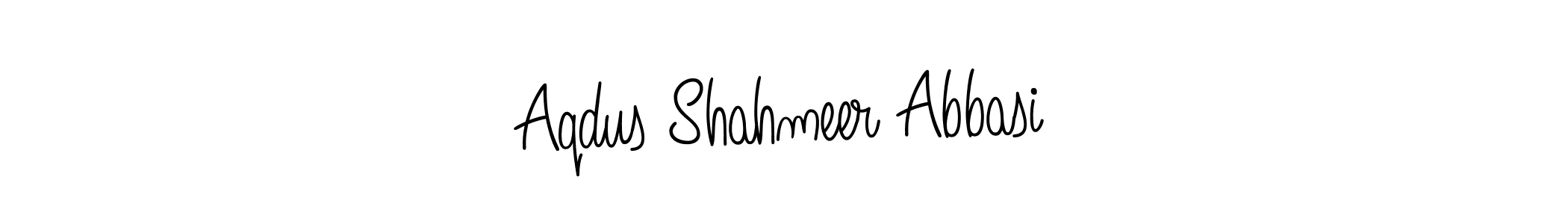 How to make Aqdus Shahmeer Abbasi name signature. Use Angelique-Rose-font-FFP style for creating short signs online. This is the latest handwritten sign. Aqdus Shahmeer Abbasi signature style 5 images and pictures png