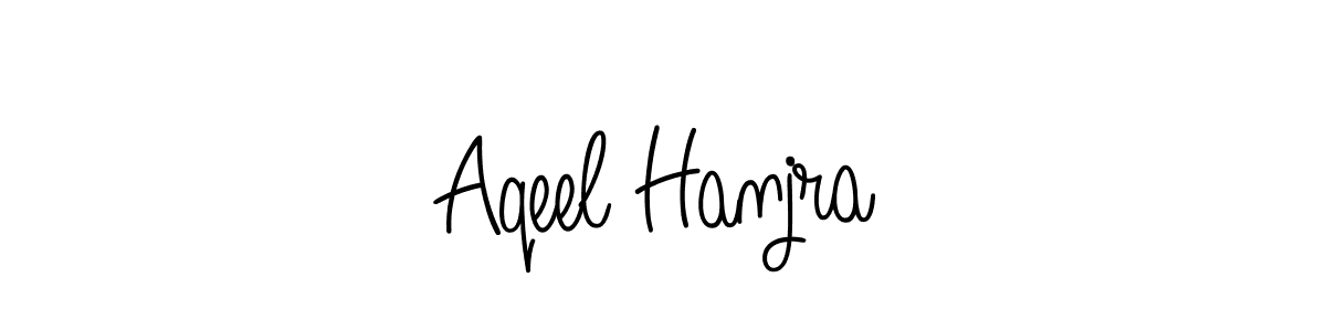 How to make Aqeel Hanjra name signature. Use Angelique-Rose-font-FFP style for creating short signs online. This is the latest handwritten sign. Aqeel Hanjra signature style 5 images and pictures png