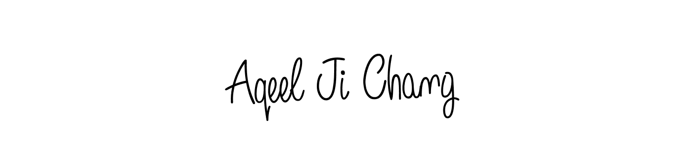 Aqeel Ji Chang stylish signature style. Best Handwritten Sign (Angelique-Rose-font-FFP) for my name. Handwritten Signature Collection Ideas for my name Aqeel Ji Chang. Aqeel Ji Chang signature style 5 images and pictures png