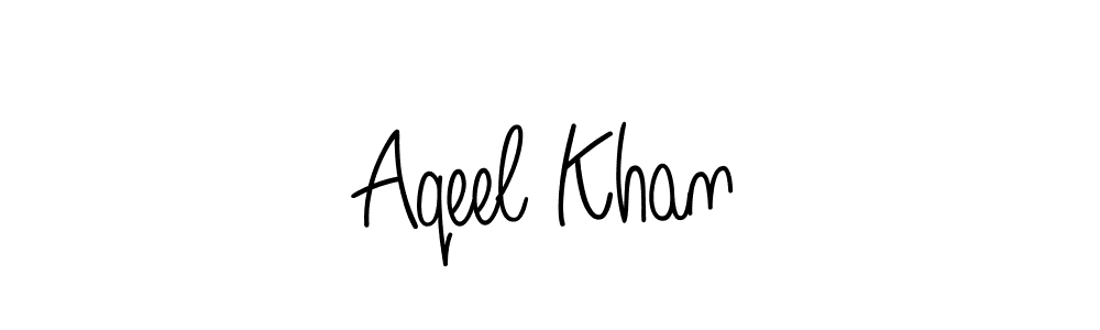 You should practise on your own different ways (Angelique-Rose-font-FFP) to write your name (Aqeel Khan) in signature. don't let someone else do it for you. Aqeel Khan signature style 5 images and pictures png