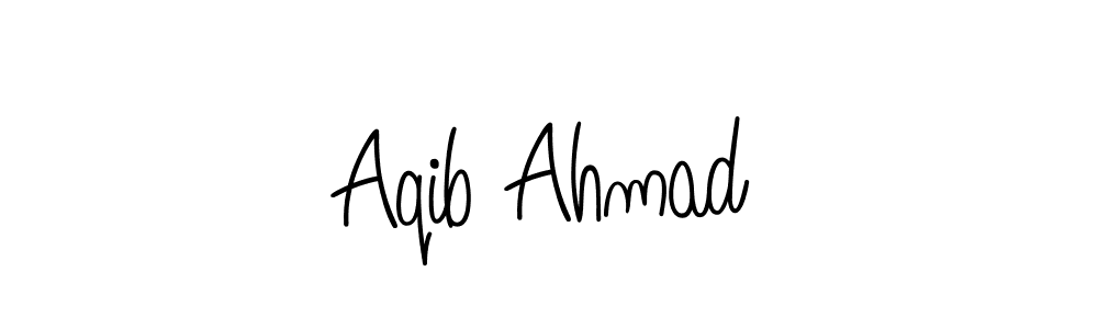 The best way (Angelique-Rose-font-FFP) to make a short signature is to pick only two or three words in your name. The name Aqib Ahmad include a total of six letters. For converting this name. Aqib Ahmad signature style 5 images and pictures png