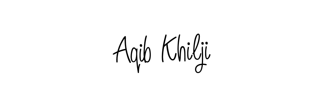 Use a signature maker to create a handwritten signature online. With this signature software, you can design (Angelique-Rose-font-FFP) your own signature for name Aqib Khilji. Aqib Khilji signature style 5 images and pictures png