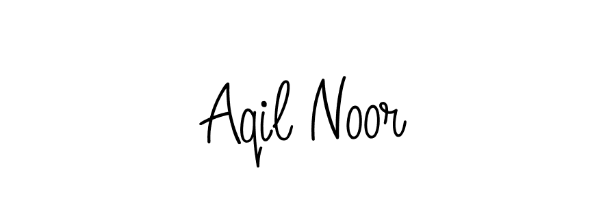 You should practise on your own different ways (Angelique-Rose-font-FFP) to write your name (Aqil Noor) in signature. don't let someone else do it for you. Aqil Noor signature style 5 images and pictures png