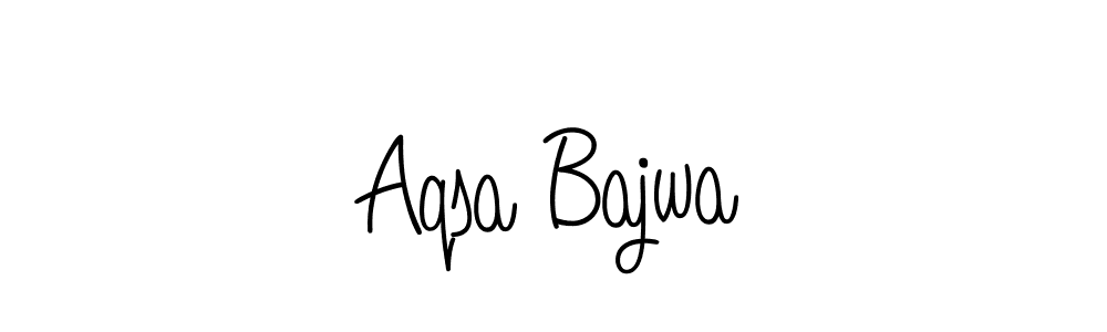 How to make Aqsa Bajwa name signature. Use Angelique-Rose-font-FFP style for creating short signs online. This is the latest handwritten sign. Aqsa Bajwa signature style 5 images and pictures png