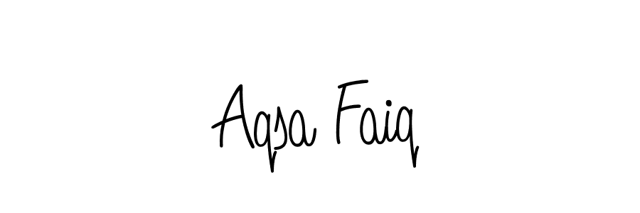 Use a signature maker to create a handwritten signature online. With this signature software, you can design (Angelique-Rose-font-FFP) your own signature for name Aqsa Faiq. Aqsa Faiq signature style 5 images and pictures png