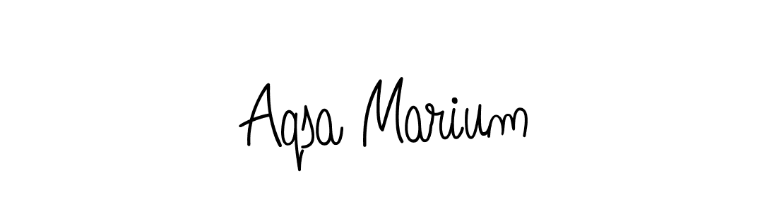 You should practise on your own different ways (Angelique-Rose-font-FFP) to write your name (Aqsa Marium) in signature. don't let someone else do it for you. Aqsa Marium signature style 5 images and pictures png