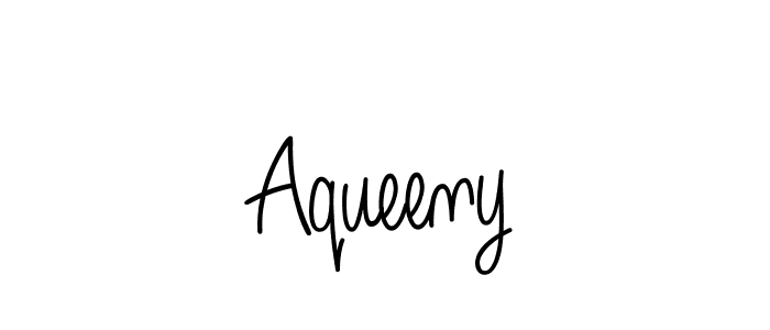 The best way (Angelique-Rose-font-FFP) to make a short signature is to pick only two or three words in your name. The name Aqueeny include a total of six letters. For converting this name. Aqueeny signature style 5 images and pictures png