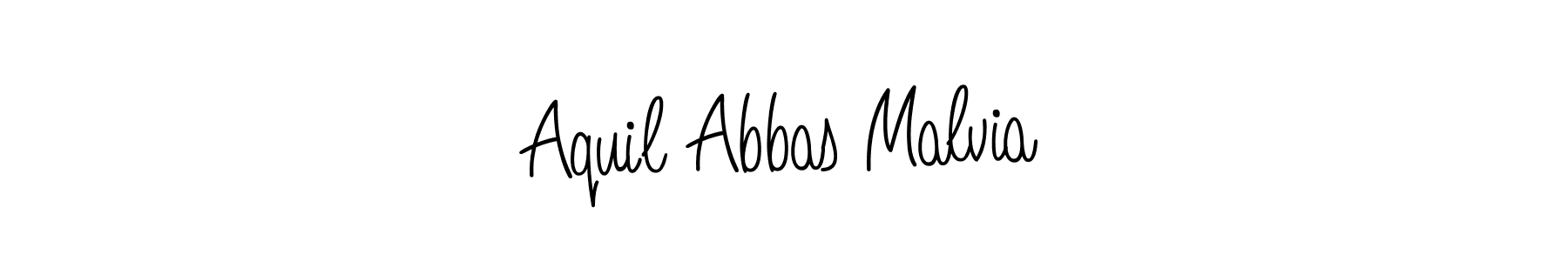 You should practise on your own different ways (Angelique-Rose-font-FFP) to write your name (Aquil Abbas Malvia) in signature. don't let someone else do it for you. Aquil Abbas Malvia signature style 5 images and pictures png