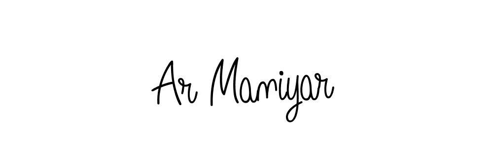 Use a signature maker to create a handwritten signature online. With this signature software, you can design (Angelique-Rose-font-FFP) your own signature for name Ar Maniyar. Ar Maniyar signature style 5 images and pictures png