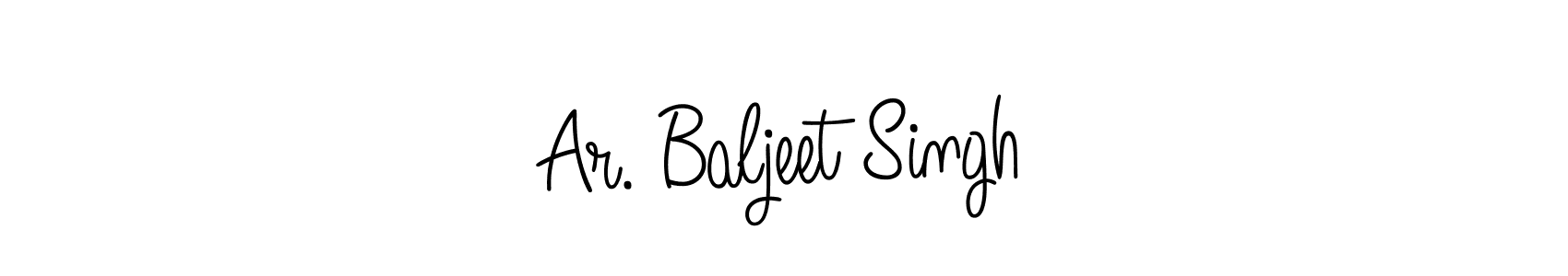 You should practise on your own different ways (Angelique-Rose-font-FFP) to write your name (Ar. Baljeet Singh) in signature. don't let someone else do it for you. Ar. Baljeet Singh signature style 5 images and pictures png