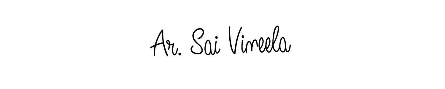 Use a signature maker to create a handwritten signature online. With this signature software, you can design (Angelique-Rose-font-FFP) your own signature for name Ar. Sai Vineela. Ar. Sai Vineela signature style 5 images and pictures png